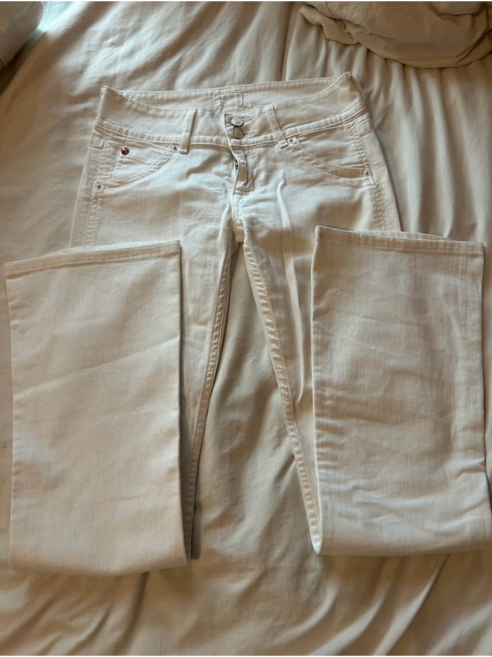 & Other Stories White Flare Wide-Leg Jeans